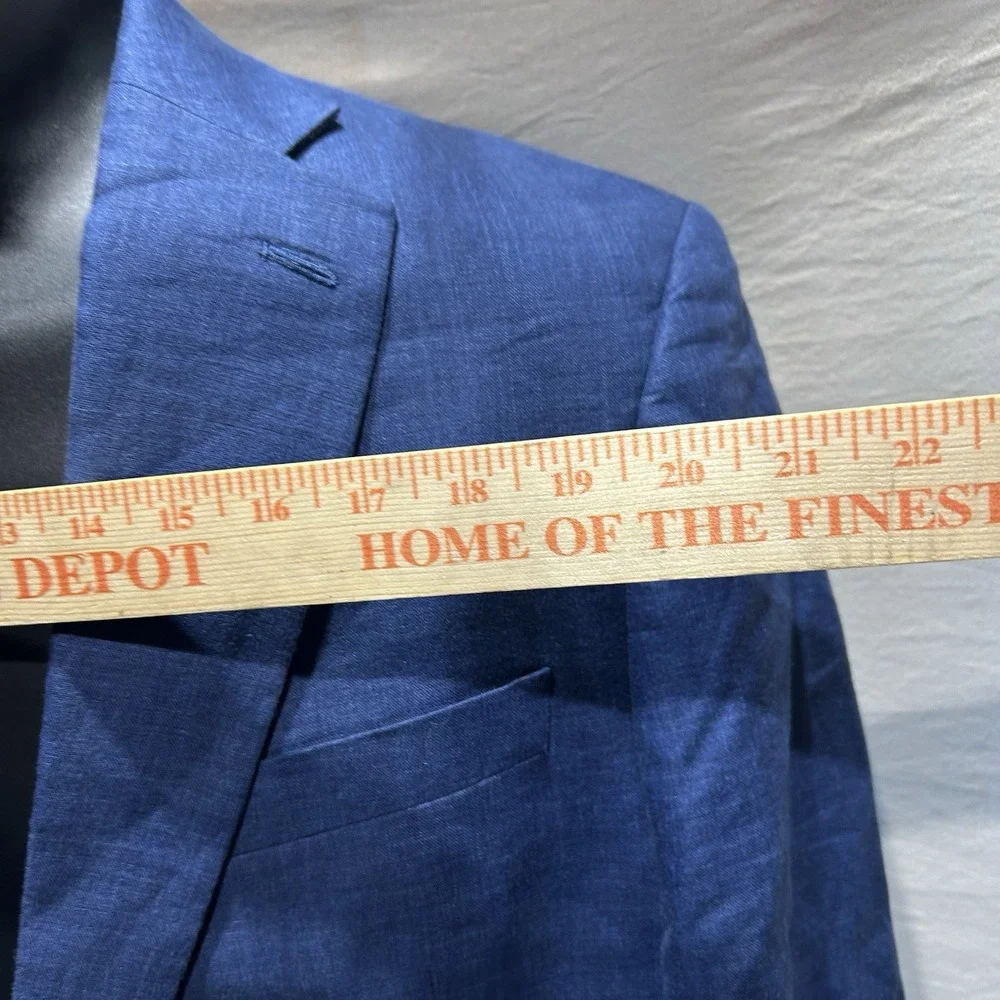 Lauren Ralph Lauren Mens 43R 100% Linen Blazer Blue Two Button Sport Coat Macys